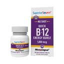 Superior Source NO Shot Quick Energy Burst B-12 1.000 mcg - Premium Nervous System Support Supplement - Non-GMO & Gluten-Free - 100 MicroLingual Instant Dissolve Tablets