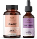 HERBAMAMA Chicory and Milk Thistle Kit - Bundle von 1200 mg Chicory Root Capsules & Milk Thistle Tincture 2 fl oz - Vegan, Non-GMO, Zucker & Alkoholfrei - 2 Pack