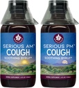 WishGarden Kräuter Serious Cough AM & PM Syrup - Serious AM Non-Drowsy Cough Syrup + Serious PM Cough Syrup unterstützt Restful Sleep während Quieting Dry oder Wet Coughs, 4oz Bundle