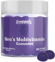 Droppels Men's Multivitamin Gummis mit Folsäure, Vitamine A, D, C, E, K, B6, B12, Biotin & More | Vegan, Non-GMO & Pectin-Based | Fresh BlackBerry Flavor, 60 Count