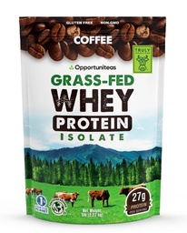 Opportuniteas Grass Fed Coffee Whey Protein Isolate Powder - 27g Protein ohne künstliche Süßungsmittel, 60mg Koffein, Hormonfreie Kühe - 5lb