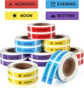 Medizin Aufkleber Medizinische Anweisung Etikett Permanent Papier Etikett Morgen Mittag Abend Nacht Bett Aufkleber für Pill Case Planner 0.4 * 1.6inch (jedes Design von 1000 Blatt)