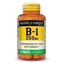MASON NATURAL Vitamin B,1 Thiamin 250 mg, 100 Tage Nahrungsergänzungsmittel, einfach, zu, Schluck Tablets, Unterstützung Energieproduktion und gesunde Stoffwechsel