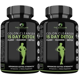 THE ENCLARE NUTRITION 15 Tage Detox Cleanse für Weight Loss. Fortgeschrittene Gut-Unterstützung für Frauen und Männer. Colon Cleanse Laxatives for Constipation & Bloating Relief. Gut saubere probiotische Ernährung Pillen 60ct (2)