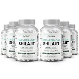 Bios Ocean One-Per-Day Shilajit für Männer und Frauen - Natürliche und potente Shilajit Ergänzung für Alter-Defying, Knochenstärke, Hormonunterstützung und mehr - 6 Flaschen Shilajit Kapseln