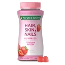 Nature's Bounty Hair, Skin & Nails mit Biotin, Erdbeergummis Vitamin Supplement, Unterstützt Haar, Haut und Nagel Gesundheit für Frauen, 2500 mcg, 140 Ct, 70 Gesamt Servierungen
