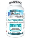 Bio Absorb Serrapeptase Enzyme, Hohe Potenz 120000 Einheiten (SPU), 200-Tage-Versorgung, verzögerte Freisetzung Vegetarische Kapseln (DRcaps) für maximale Absorption