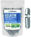 XPRS Nutra Größe 3 Leere Kapseln - 100 Graf Leere Gelatine Kapseln - Pillen DIY Kapsel Füllung - Pure Bovine Pille Gel Kapseln für Do-It-Yourself Ergänzungen (Silber)