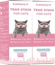 2 Packs Tear Stain Supplement für Katze - verhindern und beseitigen Katzen Tear Stains - 60ML Cat Tear Stain Remover Tropfen für Augengesundheit, Immunsystem - mit Cranberry, Marshmallow & Vitamins - Lachs