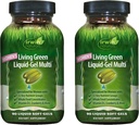 Irwin Naturals Women's Living Green Liquid-Gel Multi - 120 Liquid Soft-Gels, Pack of 2 - Inklusive 70 essentielle Nährstoffe, Vitamine & Minerals - 80 Gesamt Servierungen
