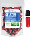 XPRS Nutra Größe 0 Leere Kapseln - 100 Count Leere Gelatine Kapseln - Pillen DIY Kapsel Füllung - Pure Bovine Pill Gel Kapseln für Do-It-Yourself Ergänzungen (schwarz/rot)