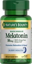 Nature's Bounty Melatonin, 100% Drug Free Sleep Aid, Nahrungsergänzung, fördert Entspannung und Schlaf Gesundheit, 10mg, 45 Quick Dissolve Tablets