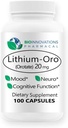 Lithium Oro 20 mg, unterstützt gesunde Stimmung Emotional Wellness, Verhalten und Gedächtnis. Bioverfügbar, 100 Caps (Elemental Lithium Orotate)