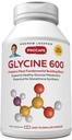 ANDREW LESSMAN Glycine 600mg - 180 Kapseln - Rein, einfach, Aminosäure. Kritische strukturelle Rolle in Kollagengewebe. Keine Zusatzstoffe