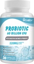 Probiotics 60 Billion CFU mit 10 Strains & 3 Organic Prebiotics,Probiotics Supplement für Frauen Männer unterstützen Stoffwechsel, Immunität und Verdauungsgesundheit,Nicht-GMO & Glutenfrei,30 Kapseln