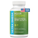 Noor Vitamine Halal Fischöl, Halal Vitamine, Ultra Omega 3 Wild peruanischer Fisch (800 mg EPA & 400 mg DHA) Herz, Gehirn & Joint Support, Nicht-GVO und glutenfrei (120 Zählung)