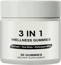3 in 1 Gummi, 3 in 1 Shilajit Gummi für Männer, Pure Shilajit Wellness Gummies(Shilajit + Sea Moss + Ashwagandha), Shilajit Gummies für Männer, Non-GMO