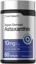 Horbäach Astaxanthin Ergänzungen | 10mg | 60 Softgels | Algae abgeleitete Formel | Non-GMO, Glutenfrei