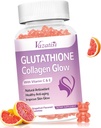 Glutathione Collagen Glow Gummies, Kollagengummis mit Vitamin C, E, Glutathione Beilage für Damen, Hautpflege, Anti-Aging, Grapefruit Flavor, 60 Count