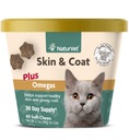 NaturVet – Skin & Coat Plus Omegas für Katzen – 60 Soft Chews | Unterstützt gesunde Haut &amp; Glossy Mantel | Verbessert mit Omega-3, Omega-6 & Biotin | 30 Tage Versorgung