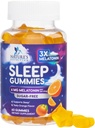Melatonin Sleep Gummies Sugar Free - 6 mg Melatonin Sleep Gummies für Erwachsene, Extra Strength Sleeping Gummy Supplements, Occasional Sleeping Support Supplement, 6mg Gomitas para Dormir - 60 Count