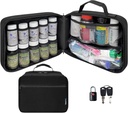 Große gepolsterte Pillen Flasche Organizer, Medizin Tasche, Case, Träger für Medikamente, Vitamine und medizinische Versorgung - Reisemedizin Organizer und Home Storage Med Bag - Schwarz (mit TSA Lock)