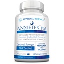 Genehmigte Science Anxietex Night - Ease Worry and Discontent, Sleep Well - Valerian, Passion Flower, Kamille - 30 Kapseln - Vegan Supplement - Made in USA