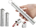 Zam-Zam Daily Pill Organiser | Tragbare 7 Tage Pille Organizer | Große Kapazität Reise Pille Container | Günstig Wöchentliche Pille Box für Medikamente Management | Reise Pille Organizer mit Labels(Aluminium)