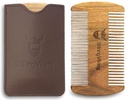 Striking Viking Sandalwood Bart Comb & Case - Pocket-Sized Grooming Tool mit Fine & Coarse Teeth, perfekt für den Einsatz mit Balms & Ölen