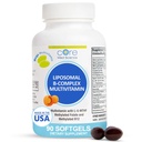 Core Med Science Liposomal methyliertes Multivitamin B-Komplex, 90 Softgels - Non-GMO Active Super B Complex Vitamin Supplement für Herzgesundheit - VIT Methyl B Complex Immun Support Supplement