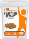 BulkSupplements.com Celery Seed Extract Powder - Celery Seed Supplement, Herbal Supplement - Vegan & Gluten Free, 1g per Serving, 1kg (2.2 lbs) (Pack of 1)