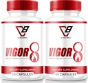 NutraRize (2 Pack) Vigor 8 für Männer, Vigor 8 Pillen Male Enhancing Formel, Vigor Acht Ergänzung Kapseln Test Boost, Vigor8 Stamina Booster Bewertungen Horny Goat Weed Tongkat Ali (120 Kapseln)
