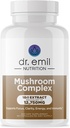 DR. EMIL NUTRITION 10 Pilz-Ergänzung für Psychische Klarheit, Fokus und Immununterstützung - Functional Mushroom Nootropic Supplement mit Lions Mane Extract, Cordyceps, Turkey Tail & More