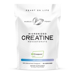 Muscle Feast Creapure - Micronized Creatine Monohydrate Pulver | Premium Pre-Workout oder Post-Workout | Kreatin für Frauen & Männer | Einfach zu mischen, Vegan, Glutenfrei, sicher und rein (Unflavored, 250g)