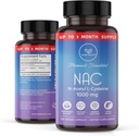 NAC Supplement N-Acetyl Cystein 1000 mg, Aminosäure, natürliches Antioxidans, Unterstützung für Leber, Lung, Immunsystem, Fertilität | 120 N-Acetyl-L-Cystein Kapsel