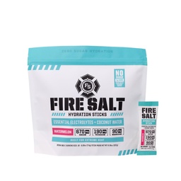 Fire Science Fire Salt Hydration Sticks, Electrolytes & Coconut Water, Hydration Drink Mix with Magnesium, Potassium & Sodium, Zero Sugar, Single Serve On the Go Packs, Watermelon Flavor, 32 Count