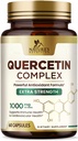 Quercetin Supplement 1000mg - Natürliche, pflanzenbasierte Unterstützung für Immun-, Zell-, Respirator- und Saisonveränderungen - Extra Strength Quercetin Dihydrate von Sophora Japonica - 60 Veggie Kapseln