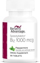 Bariatric Advantage B-12 Speedy Melts, Vitamin B12 1000 mcg Supplement, Fast Melting mit 200 mcg Folsäure für Ernährungsunterstützung - Pfefferminz, 90 Count