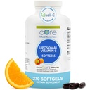 Liposomale Vitamin C 1000mg von Core Med Science, 270 Softgels - Non-GMO Natürliche Liposomale Vitamin C-Ergänzung, die gesunde Haut fördert - Immunsystem Booster für Erwachsene, unterstützt Kollagenbildung