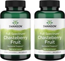 Swanson Chasteberry Fruit - Kräuterergänzung Förderung der Gesundheit von Frauen & Menopausal & Menstrual Support - Mai Support Balance & Skin Health - (120 Kapseln, 400mg Jeder) (2 Pack)