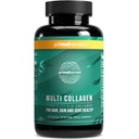 Primal Harvest Multi Collagen Pillen für Frauen und Männer (Typ I, II, III, V, X) 120 Kapseln w/Vitamin C für Haar, Haut, Nägel