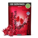 PulverVitamin Elektrolyte Pulver Plus (100 Portionen) Hibiscus Elektrolyt Pulver Zero Calorie Keto,0 Zucker, kein Maltodextrin,1000mg Kalium,120mg Calcium,120mg Magnesium, Hydration Pulver