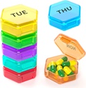 7 Packs kleine Pille Box, Wöchentliche Pille Organizer - Reise Pille Container Portable 7 Tage BPA Kostenlose tägliche Mini Pille Case Holder für Taschengelder Aktentasche Pillen Medizin Cod Liver Öl Storage Box
