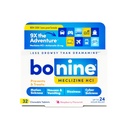 Bonine Non-Drowsy Motion Sickness Relief - Kaubare Tabletten mit Meclizine HCL 25mg - Non Drowsy Medizin für Übelkeit oder Bewegungskrankheit - Cruise Essentials - Raspberry Flavor, 32 Kautabletten