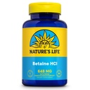 NATURE's LIFE Betaine HCL mit Pepsin - Verdauungs-Gesundheits-Formel mit Verdauungsenzymen für Gut-Gesundheits-Unterstützung - Hohe Potenz-Hydrochlorsäure-Ergänzung, 60-Tage-Garantie, 100 Servietten, 100 Kapseln