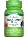Nature's Truth Melatonin 12mg | 60 Fast Dissolve Tabletten | Natural Berry Flavor | Vegan, Non-GMO & Gluten Free Supplement