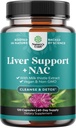 Liver Support NAC Supplement mit Milchdistel für Leberreiniger Detox & Repair - N Acetyl Cystein Supplement Liver Cleanse mit Antioxidantien, Turmeric, Choline, Dandelion & L-Glutathione - 120 Caps