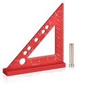 Carpenter Square, Small Triangle Square, Regolatore quadrato di 90 gradi, Strumento di misura per la lavorazione del legno con perno angolare fisso (rosso)