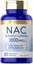 Carlyle NAC Supplement N-Acetyl Cystein 1000mg | 80 Kapseln | mit Selenium & Molybdän | Vegetarisch, Non-GMO & Gluten Kostenlos