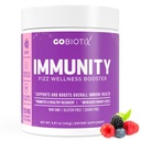GOBIOTIX Vitamin C - Immune Defense Support Supplement - Immunität Pulver Wellness Booster - Vegan Superfood - Elderberry, Turmeric, B12 Vitamin Supplement, Non-GMO und Sugar Free (Berry)